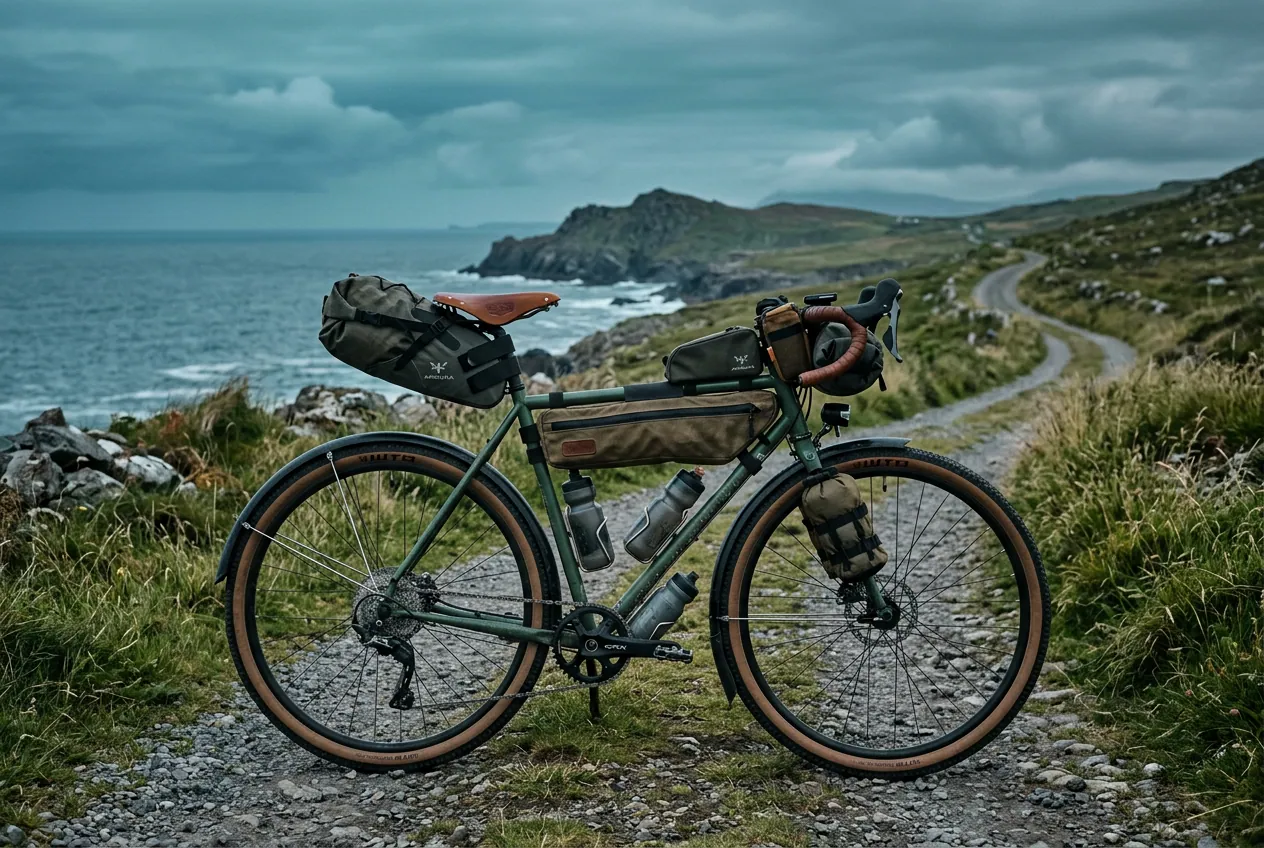 Illustration of Steel Adventure Bikepacking Bicycle