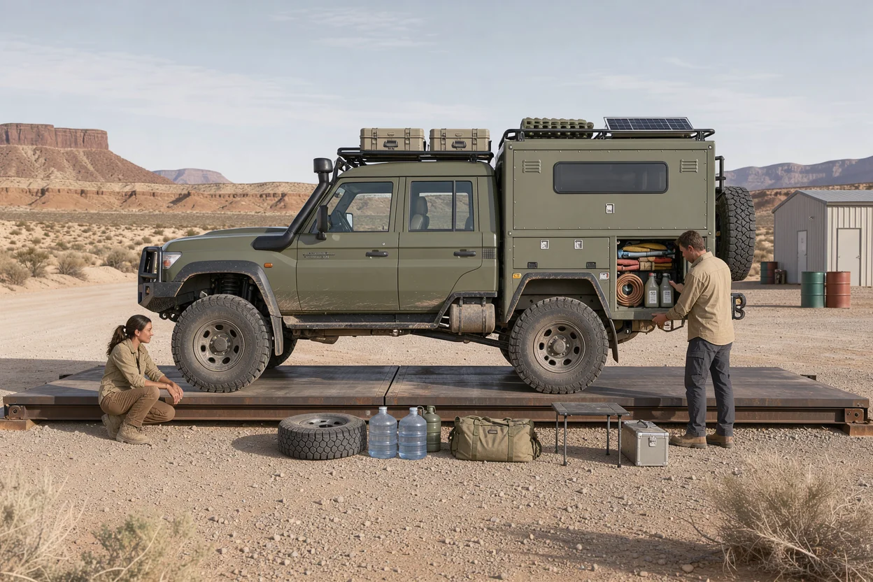 Illustrative scene for Understanding Payload, Gross Vehicle Weight and Expedition Builds