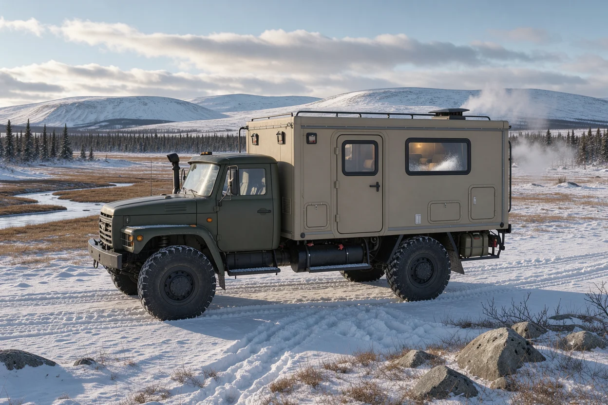 Illustrative scene for Diesel Heating, Insulation and Cold-Weather Expedition Travel