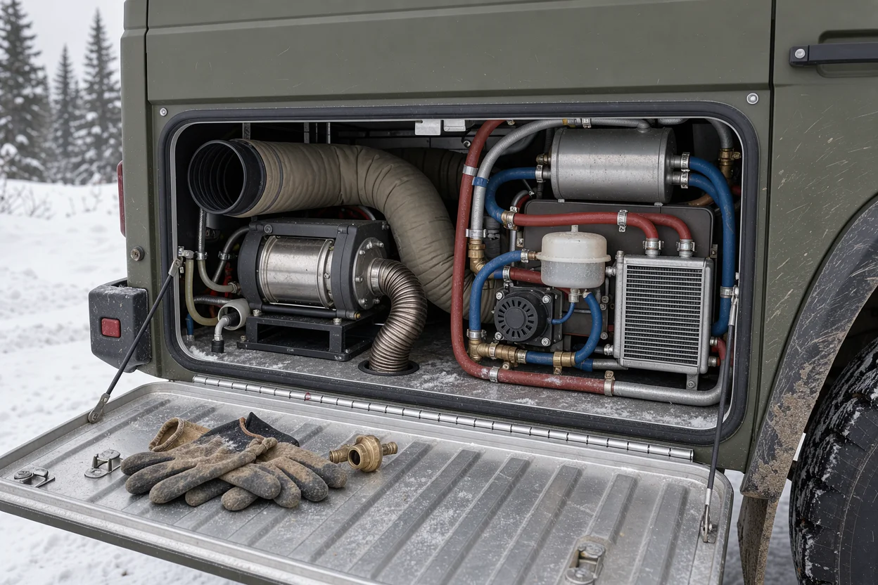 Illustrative scene for Dry Blown Air versus Hydronic Heating Architectures