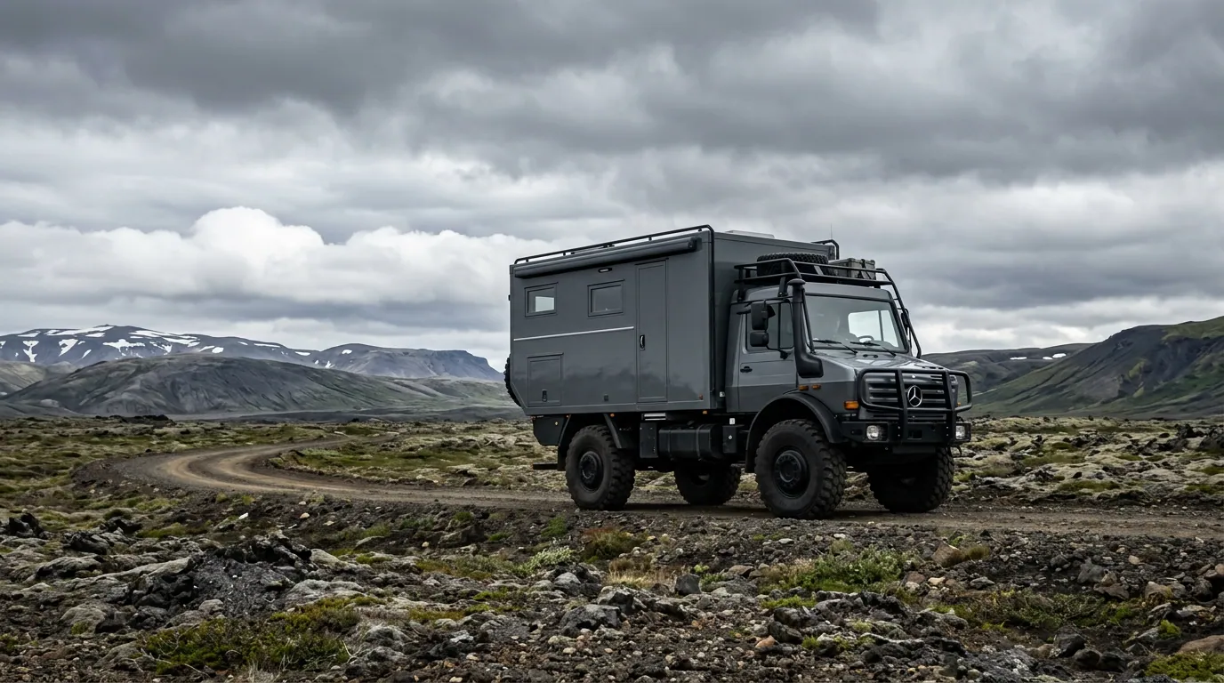 An expedition truck ready for an overland adventure